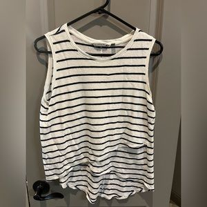 Navy and white striped